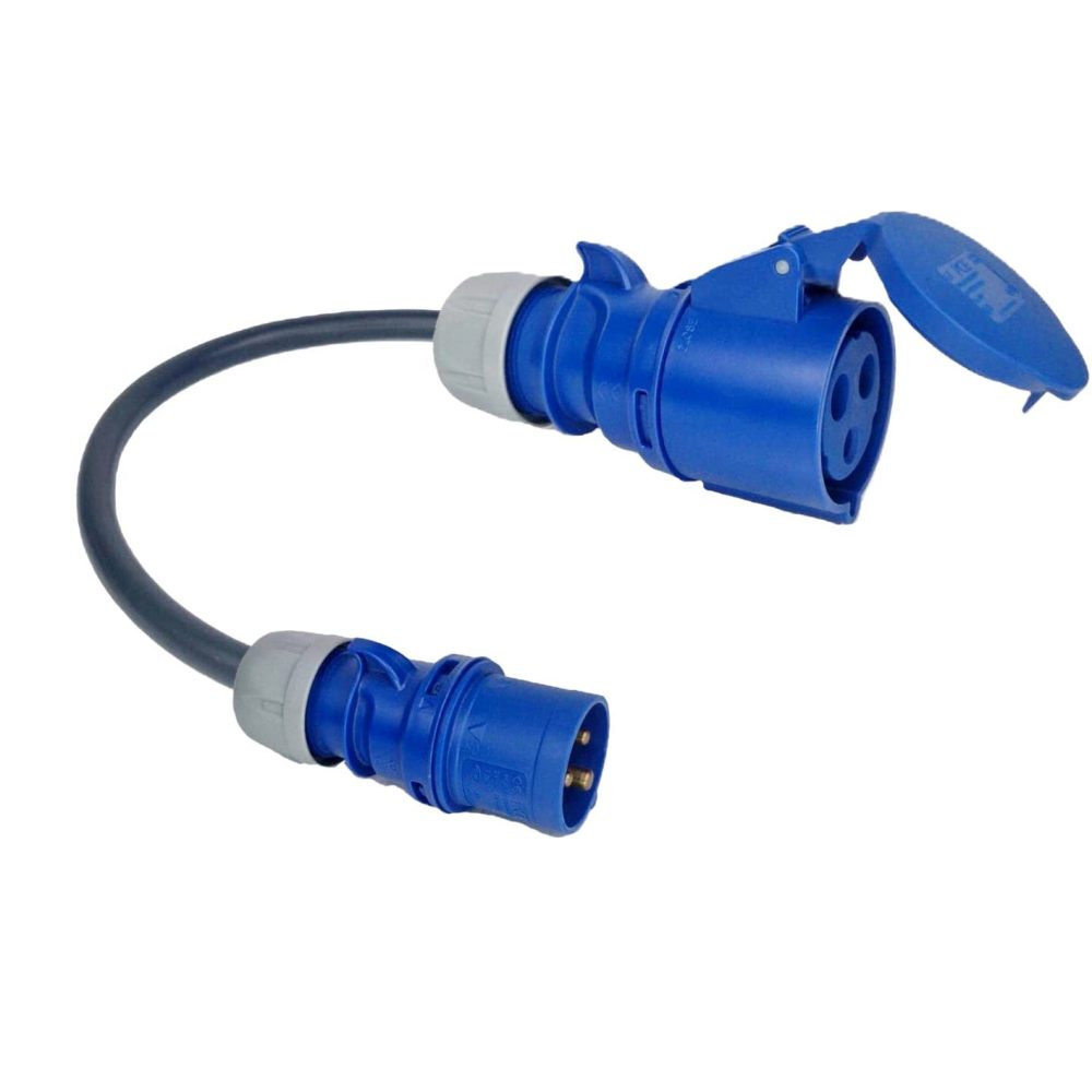 ADAPTADOR CEE 32A MONOFÁSICO - (7.4KW) FÊMEA - CEE 16A MONOFÁSICO - (3.7KW) MACHO