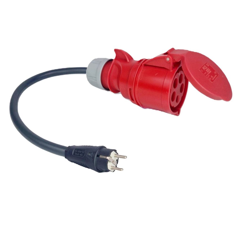 ADAPTADOR CEE 32A TRIFÁSICO - (22KW) FÊMEA - SCHUKO MACHO