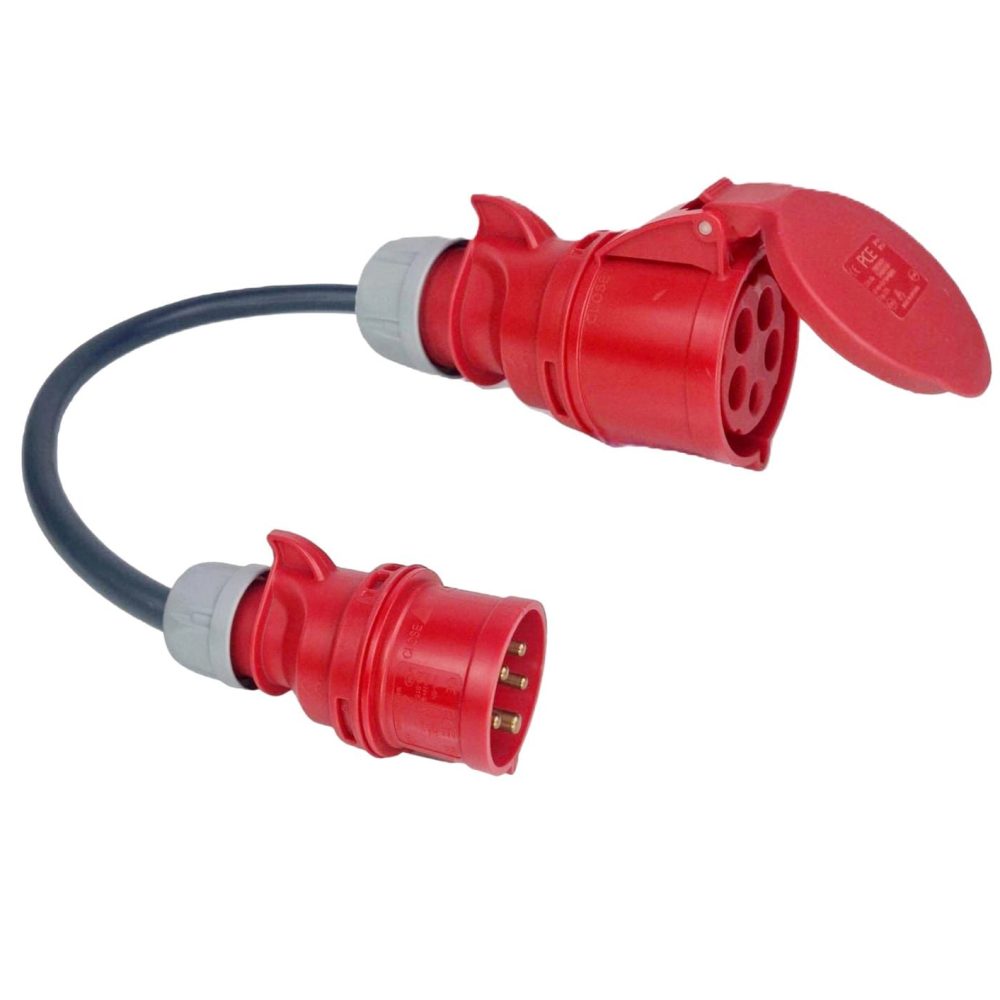 ADAPTADOR CEE 32A TRIFÁSICO - (22KW) FEMÊA - CEE 16A TRIFÁSICO - (11KW) MACHO