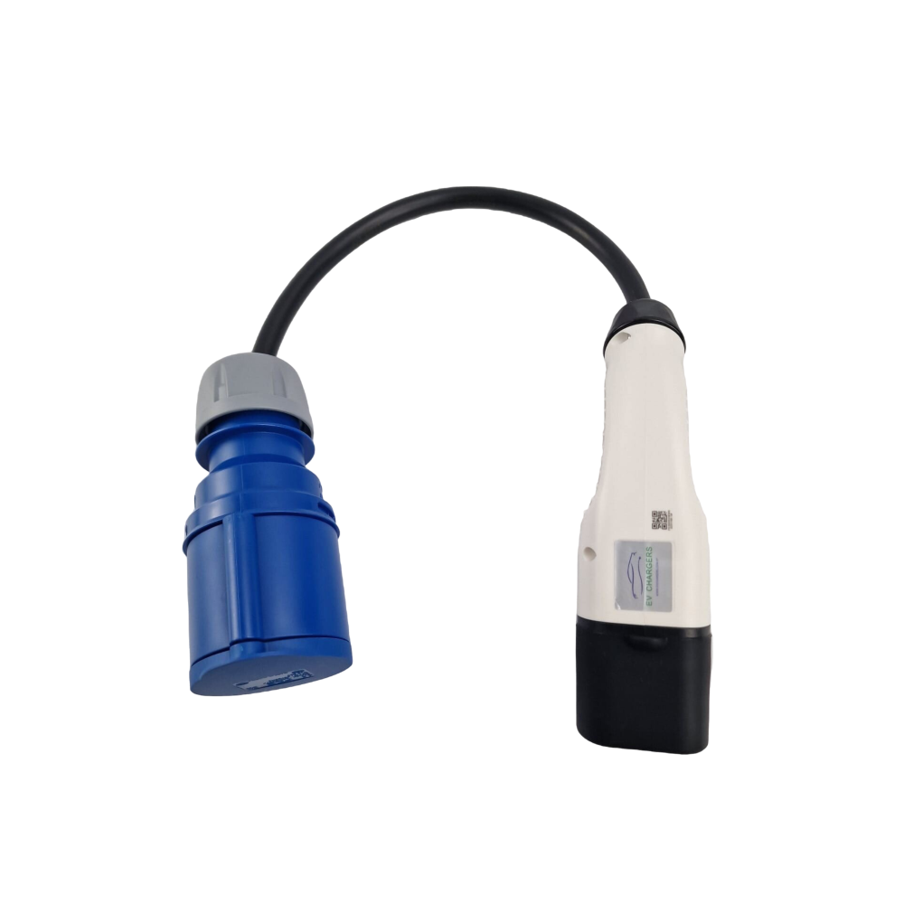 ADAPTADOR TYPE 2 (PILE SIDE) – CEE 32A MONOFÁSICO – (7.4KW) C/ CABO 60CM