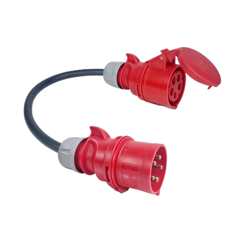 ADAPTADOR CEE 16A TRIFÁSICO - (11KW) FÊMEA - CEE 32A TRIFÁSICO - (22KW) MACHO